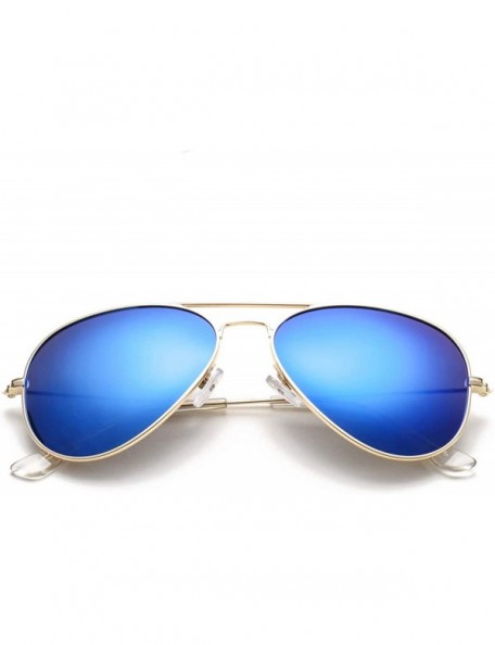 Aviator Classic Polarized Aviator Sunglasses for Men Women- 100% UV Protection - A4 Gold Frame/Blue Mirrored - CF18KS0S5OK $1...