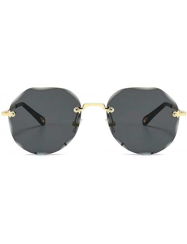 Rimless Rimless and Cut-Edge Sunglasses for Women with Polygonal Ocean Pieces - 1 - CY198SI86ZW $20.10