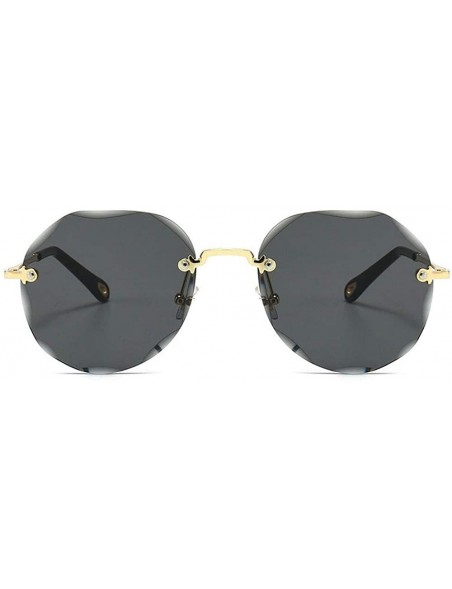 Rimless Rimless and Cut-Edge Sunglasses for Women with Polygonal Ocean Pieces - 1 - CY198SI86ZW $20.10