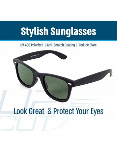 Wrap Stylish 80th Retro Unisex Polarized Sunglasses UV400 Classic Vintage Chic - Black -Green - CQ18DUYWLZA $7.92