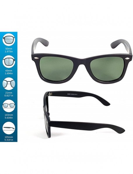 Wrap Stylish 80th Retro Unisex Polarized Sunglasses UV400 Classic Vintage Chic - Black -Green - CQ18DUYWLZA $7.92