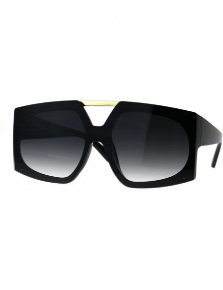 Oversized Super Oversized Sunglasses Womens Dramatic Futuristic Fashion Shades - Black (Smoke) - C6189ILDMDR $14.47