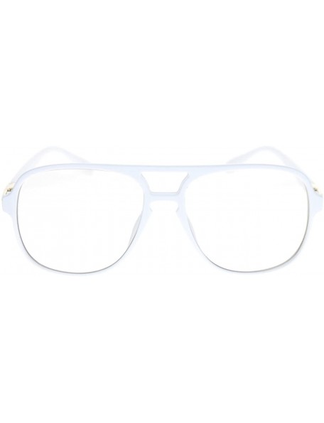 Oversized Mens Thin Plastic Nerdy Steve Urkel Large Clear Lens Eye Glasses - White - CU11YWUU1NH $11.05