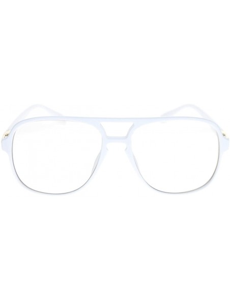 Oversized Mens Thin Plastic Nerdy Steve Urkel Large Clear Lens Eye Glasses - White - CU11YWUU1NH $11.05