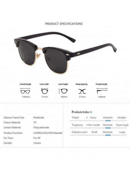 Oval Fashion Semi RimlPolarized Sunglasses Men Women Half Frame Sun Glasses Classic Oculos De Sol UV400 - CW19852AK7G $29.06