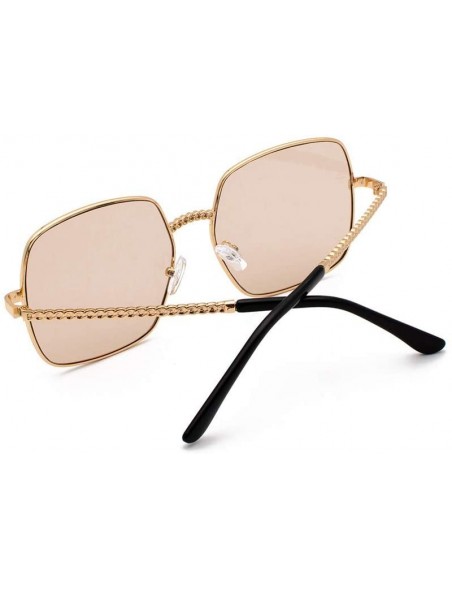 Square Square Vintage Mirrored Sunglasses for Women Eyewear Sports Outdoor Shades Glasses - Coffee - C818X6I9ZZM $8.97