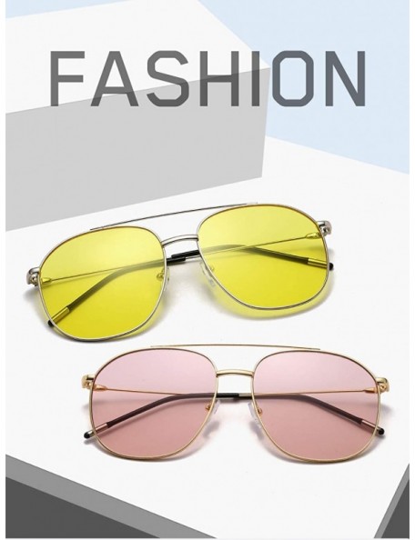 Aviator Vintage Fashion Lady Aviator round Metal Driving Glasses Sunglasses UV400 - Gold-tea - C318XI0IIY3 $9.08