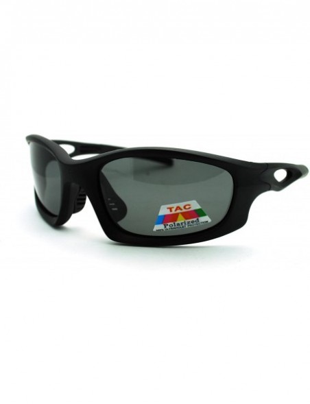 Sport Polarized Mens Futuristic Aerodynamic Warp Sport Light Sunglasses - Matte Black - CK11LIJ4XIJ $10.85