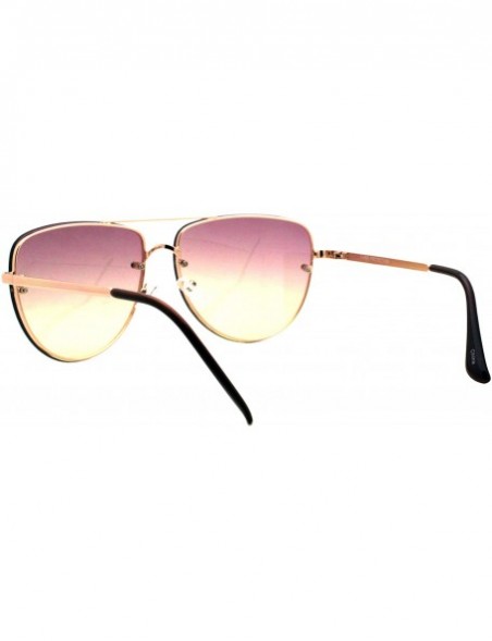 Aviator Womens Fashion Sunglasses Retro Ombre Color Lens Metal Rims UV 400 - Gold (Purple Yellow) - C218HM6EYHC $10.34