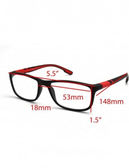 Rectangular Soft Matte Black w/ 2 Tone Reading Glasses Spring Hinge 0.74 Oz - Z1 Matte Black Matte Red - CM18SAOR6E4 $23.38