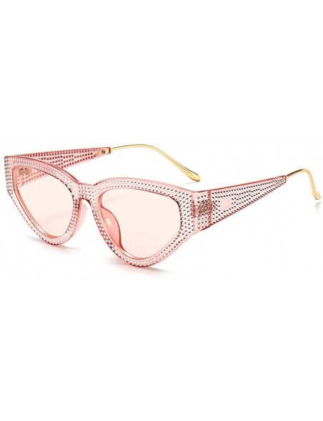 Cat Eye Exaggerated personality sunglasses and cat-eye sunglasses with diamonds - Powder Frame Powder - CW1999K5ST5 $25.56