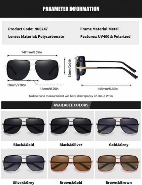 Square Polarized Square Sunglasses for Men Al-Mg Driving Sun Glasses Womens - Brown Brown - C91953XXRQT $18.28