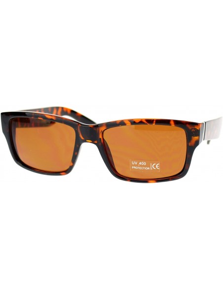 Rectangular Men's Classic Rectangular Sunglasses Casual Everyday Shades - Tortoise - CH11P6MGN5Z $8.84