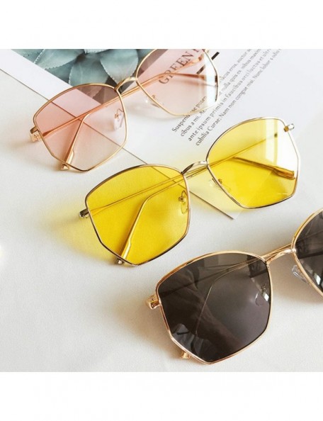 Round 2019 Retro Irregular Sunglasses Women Metal Transparent Sun Glasses UV400 Oversized Sunglases Eyewear - C419854S8Y3 $15.94