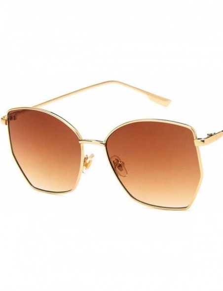 Round 2019 Retro Irregular Sunglasses Women Metal Transparent Sun Glasses UV400 Oversized Sunglases Eyewear - C419854S8Y3 $15.94