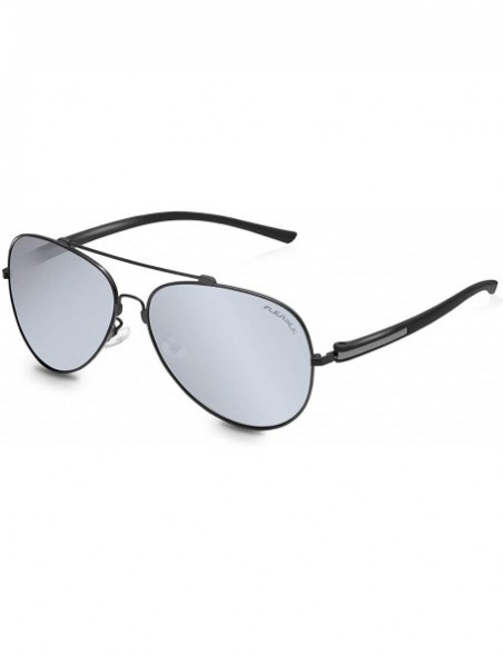 Aviator Polarized Black Aviator Sunglasses for Men - CM18ILI5DHK $12.68