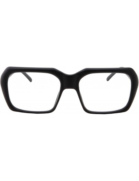 Rectangular XL Oversized Black Nerd Clear Glasses - Men and Women - Square Costume - Matte Black - CN18HY7XS6Q $9.11