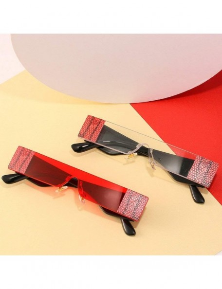 Rectangular Fashion Rimless Sunglasses Vintage Rectangle - Yellow - CB197XDLUHO $11.94