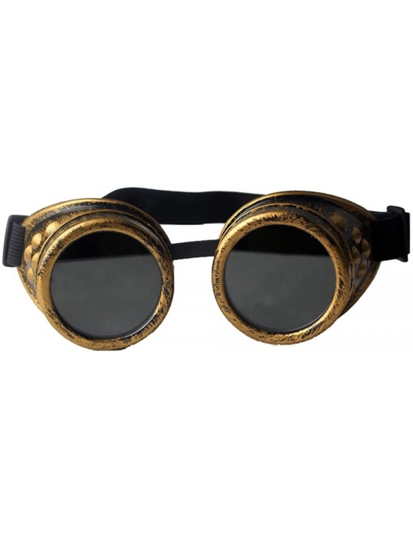 Goggle Steampunk Goggles Retro Rave Vintage Glasses for Cosplay Halloween - Yellow - CB18HZKY6M5 $7.39