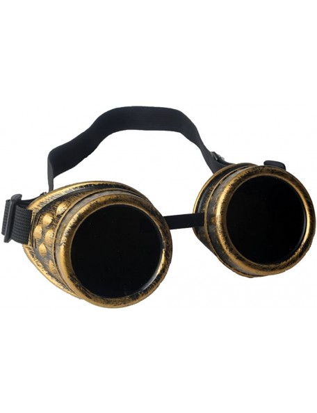 Goggle Steampunk Goggles Retro Rave Vintage Glasses for Cosplay Halloween - Yellow - CB18HZKY6M5 $7.39