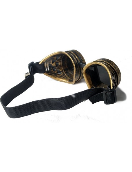 Goggle Steampunk Goggles Retro Rave Vintage Glasses for Cosplay Halloween - Yellow - CB18HZKY6M5 $7.39