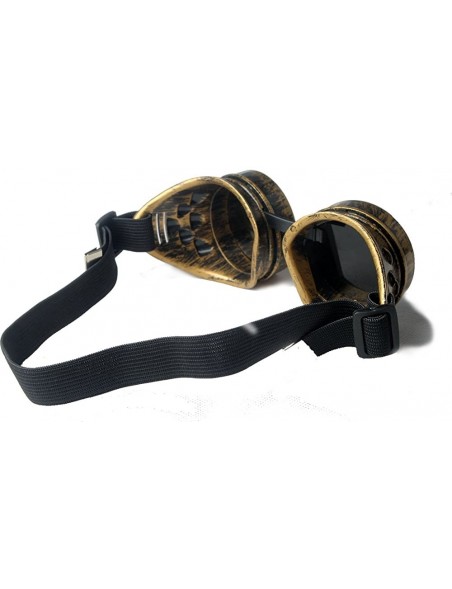 Goggle Steampunk Goggles Retro Rave Vintage Glasses for Cosplay Halloween - Yellow - CB18HZKY6M5 $7.39