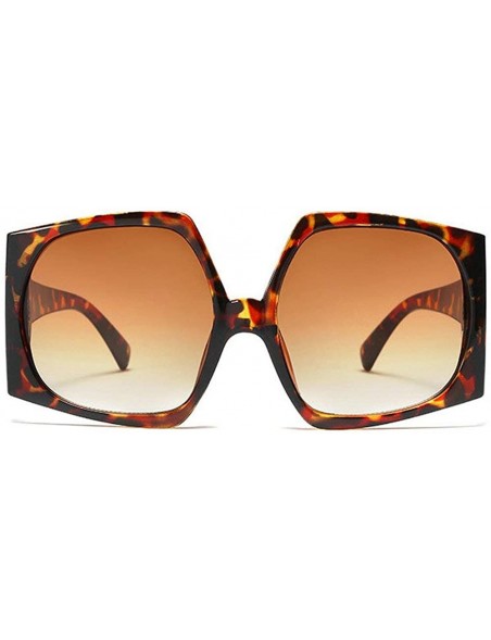 Goggle Fashion Sunglasses for women Brand Designer Large frame Irregular polygon Mens Goggle UV400 - Leopard - CS18RRR745Y $1...