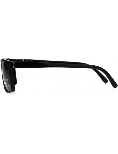 Rectangular Polarized Antiglare Rectangular Mod Minimal Mens Designer Sunglasses - Shiny Black - CS18C546HUU $10.12