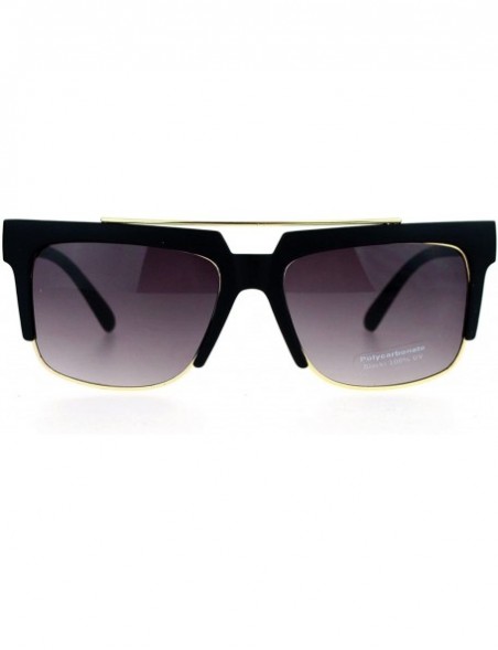 Square Unisex Fashion Sunglasses Square Flat Top Designer Style Shades UV 400 - Matte Black (Smoke) - CZ1896QC80L $10.62