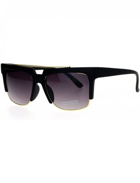 Square Unisex Fashion Sunglasses Square Flat Top Designer Style Shades UV 400 - Matte Black (Smoke) - CZ1896QC80L $10.62