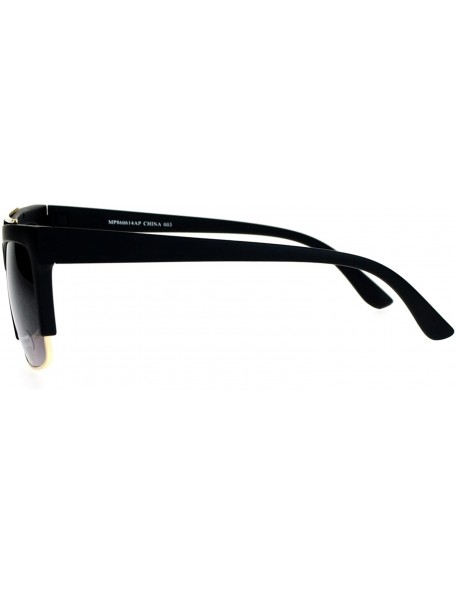 Square Unisex Fashion Sunglasses Square Flat Top Designer Style Shades UV 400 - Matte Black (Smoke) - CZ1896QC80L $10.62