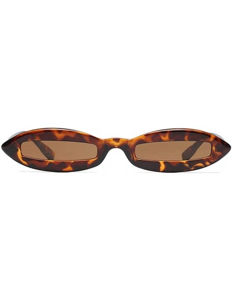 Oval Small Oval Sunglasses for Men Mini Sun Glasses Women Holiday Accessories UV400 (leopard) - CN18KI9N2Z3 $11.78