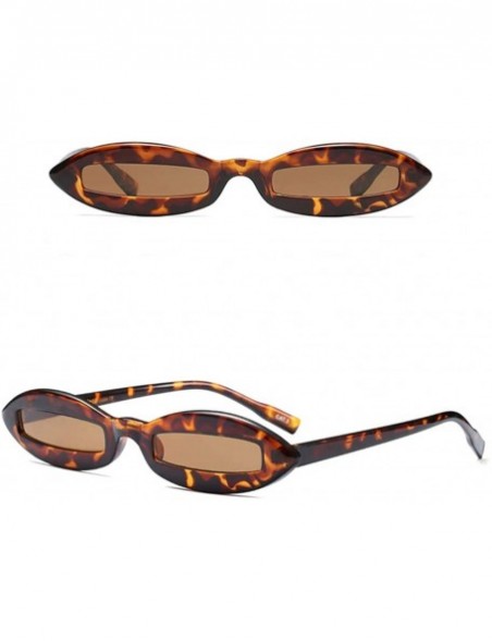 Oval Small Oval Sunglasses for Men Mini Sun Glasses Women Holiday Accessories UV400 (leopard) - CN18KI9N2Z3 $11.78