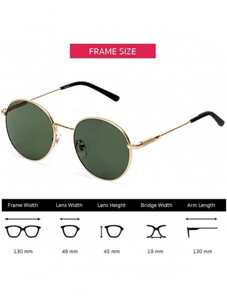 Round Classic Vintage Metal Round Unisex Sunglasses with UV400 Lens Perfect for Driving & Outdoors - CX190C8AEL6 $34.00