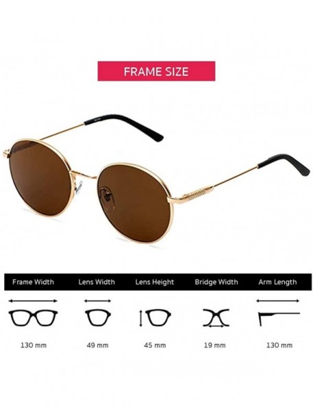 Round Classic Vintage Metal Round Unisex Sunglasses with UV400 Lens Perfect for Driving & Outdoors - CX190C8AEL6 $34.00