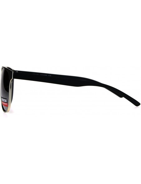 Sport Mens Metal Frame Horned Rim Hipster Sport Sunglasses - Silver Mirror - C5180SWY9ZU $12.36