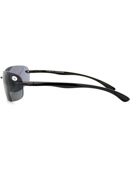 Rectangular Bifocal Magnification Lens Sunglasses Rimless Rectangular Fashion UV 400 - Black - C4189DZ4EZU $11.80