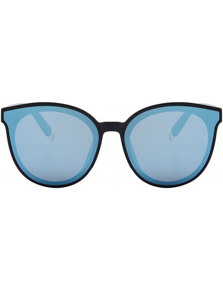 Oversized Round Sunglasses for Women Vintage Eyewear S8094 - Blue Mirror - C717YG03DMA $14.22