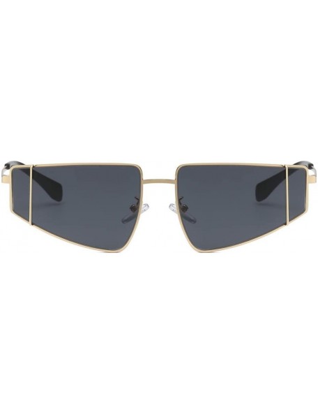 Aviator Fashion Men Women Irregular Shape Sunglasses Glasses Vintage Retro Style Luxury Accessory (Black) - Black - CD195N256...