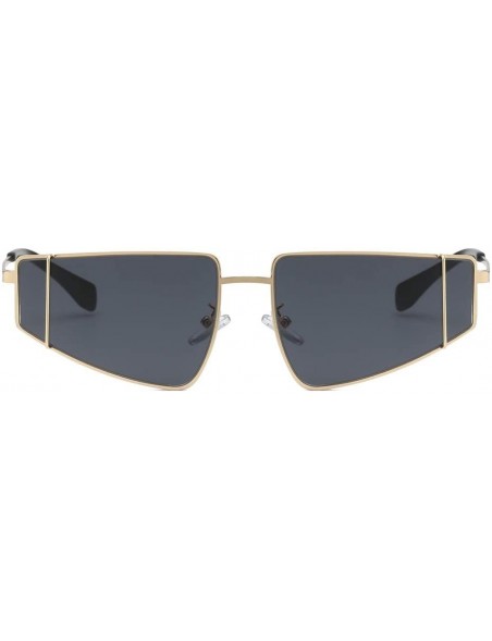 Aviator Fashion Men Women Irregular Shape Sunglasses Glasses Vintage Retro Style Luxury Accessory (Black) - Black - CD195N256...