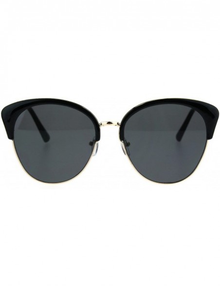 Butterfly Womens Designer Fashion Sunglasses Accent Top Round Butterfly Frame - Black Gold (Black) - CB186ZEINKI $8.82