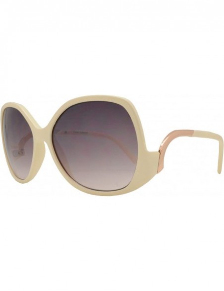 Butterfly Butterfly Sunglasses for Women Curved Temple - Milky White + Brown Gradient - C518TQGTREI $11.26