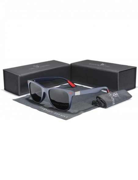 Square Genuine Tough Men's Polarized Sunglasses Square Fashion - Blue/Gray - CW18YK8HS92 $20.88