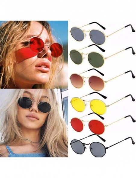 Rimless Great Quality Vintage Retro Oval Sunglasses Ellipse Metal Frame Glasses Trendy Fashion Shades - Multicolor-b - C018T0...