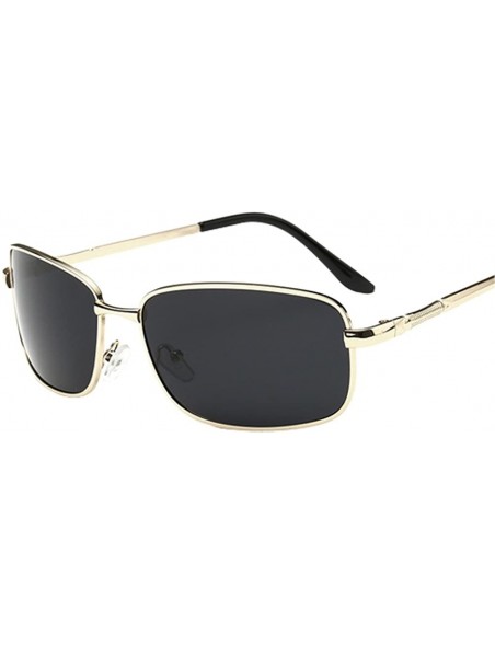 Goggle Men's Night vision goggles Polarized Sunglasses Fishing dark glasses - Gold/Grey - CG12DR75ZOP $8.35