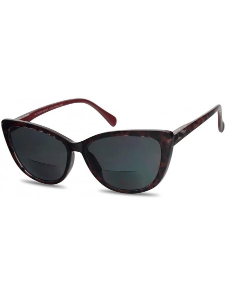 Cat Eye Bi Focal Readers Inspired Prescription Sunglasses - Red Tortoise Frame - CW18OA3OEAR $18.21