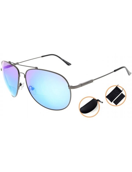 Rectangular Large Bifocal Sunglasses Polit Style Sunshine Readers with Bendable Memory Bridge and Arm - CI18036HIG7 $27.77