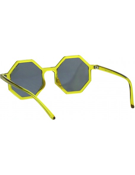 Square Pimp Octagon Squared Hippie Plastic Sunglasses - Olive Yellow Black - CK18HD9H9ZR $12.41