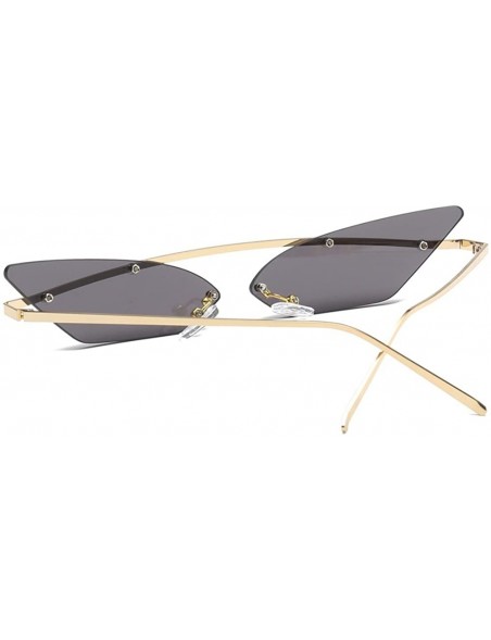 Cat Eye Narrow Cat Eye Sunglasses Women Vintage Retro Sun Glasses for Women Mirror Gift - Gold With Black - CQ18H3STEYW $10.20