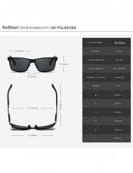 Square Men's Hot Retro Driving Polarized Wayfarer Sunglasses Aluminum magnesium Frame A6560 - Black-black - CI18K5EHLD8 $16.84